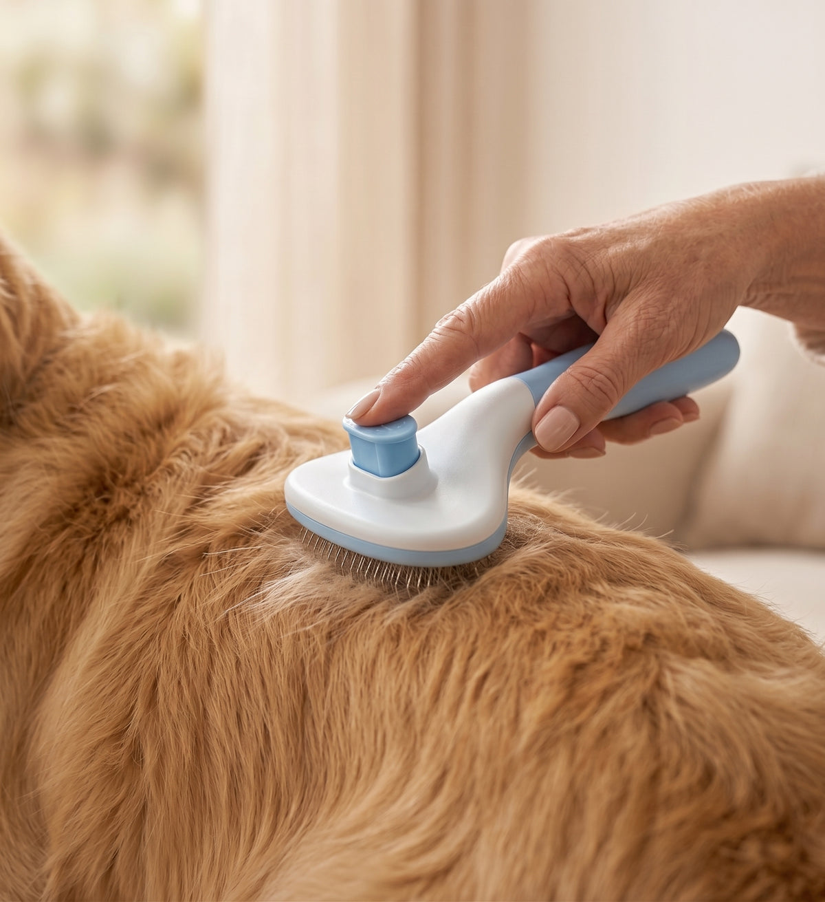 TryOmniPicks One-Touch Self-Cleaning Grooming Brush