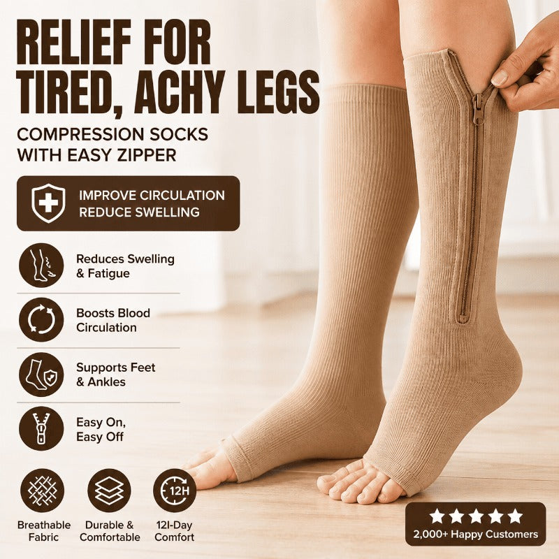 Limited Stock!!! AEXZR® Easy-On Zipper Compression Socks